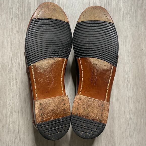 Vintage FootJoy Brown Leather Penny Loafers Casual Dress Shoes Preppy Mens 9 D